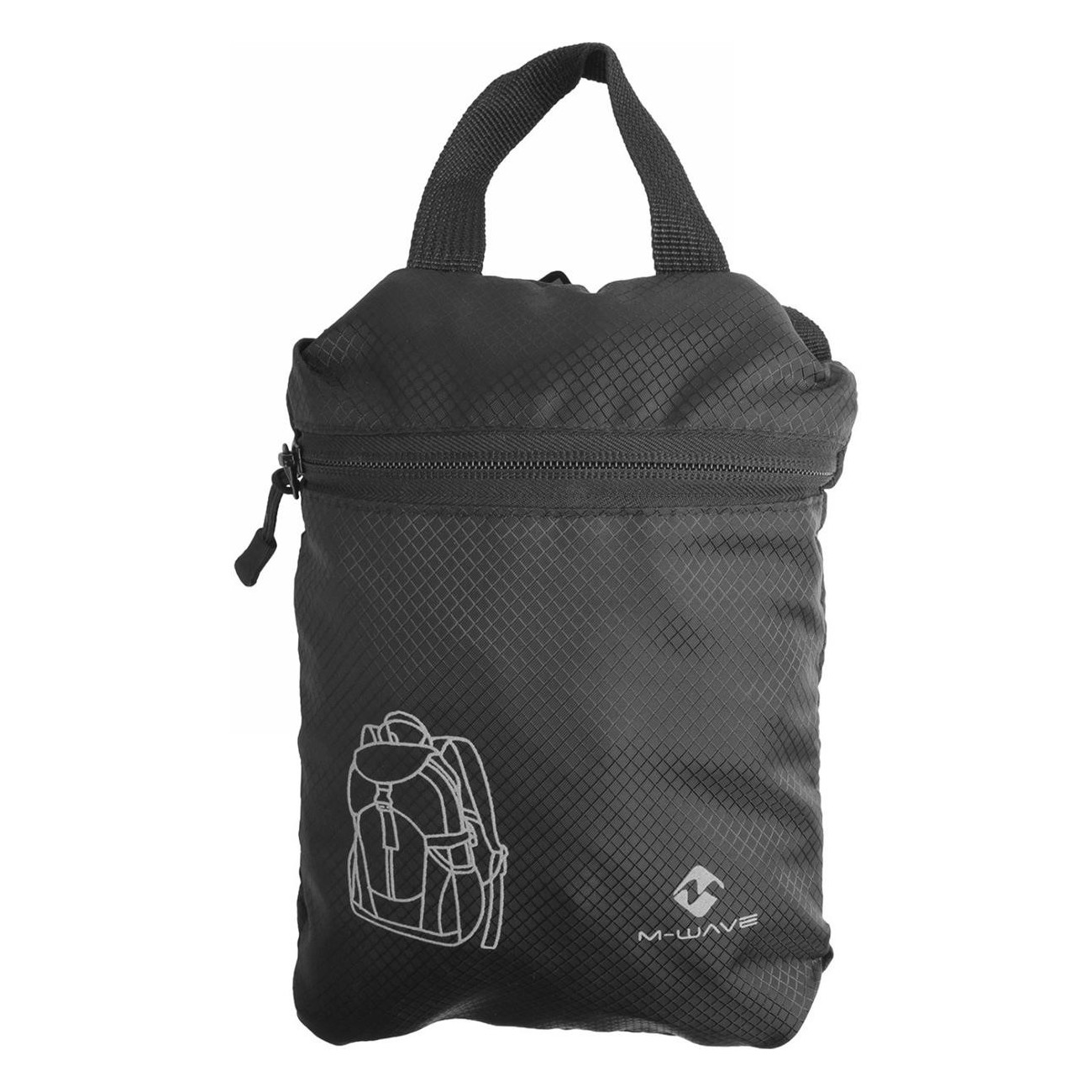 Mochila Plegable M-Wave Deluxe 20L Negro-Gris de Poliéster, Ligera y Compacta - 2