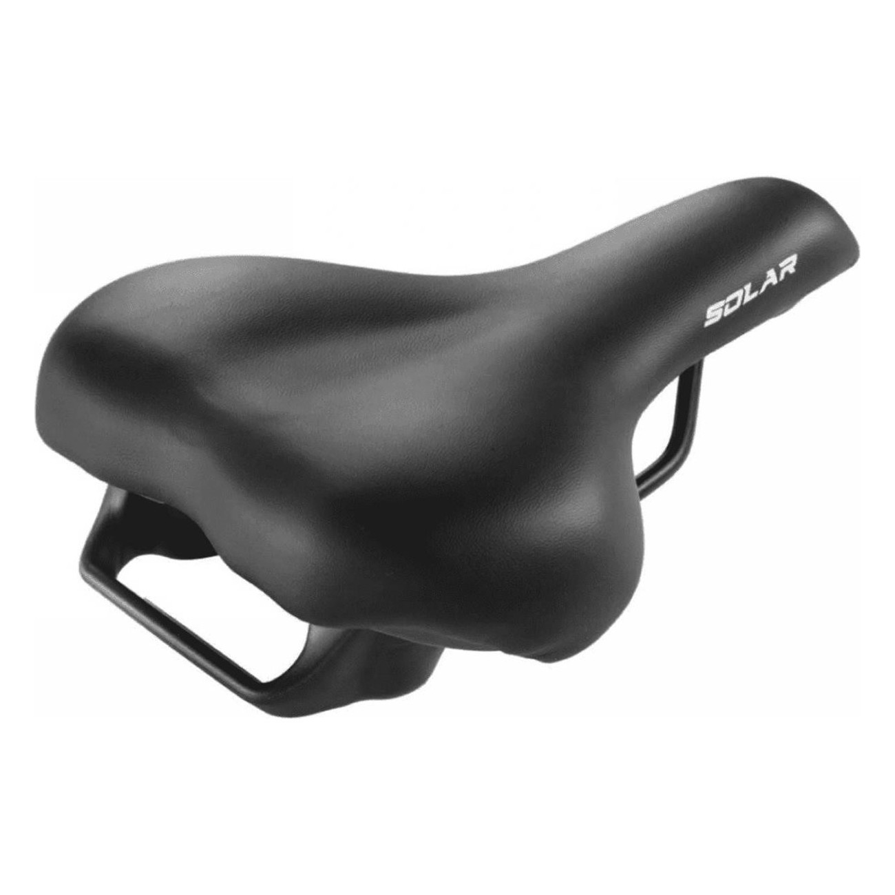 Selle E-bike Noire avec Poignée en Acier et Revêtement Skay - Confort et Résistance - 1