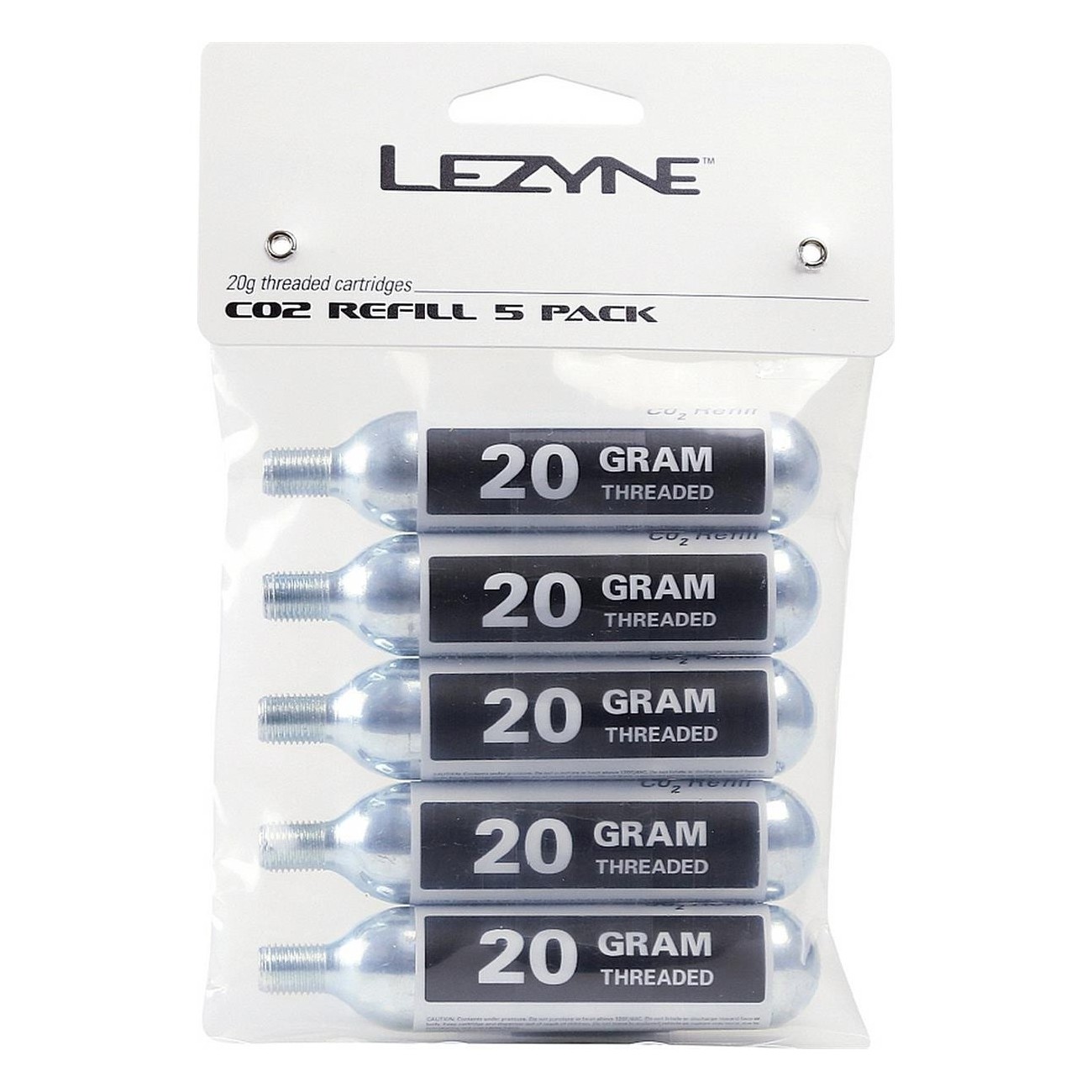 Lezyne CO2 Kartuschen 20g - 5er Pack für Fahrradreifenfüllung - 1