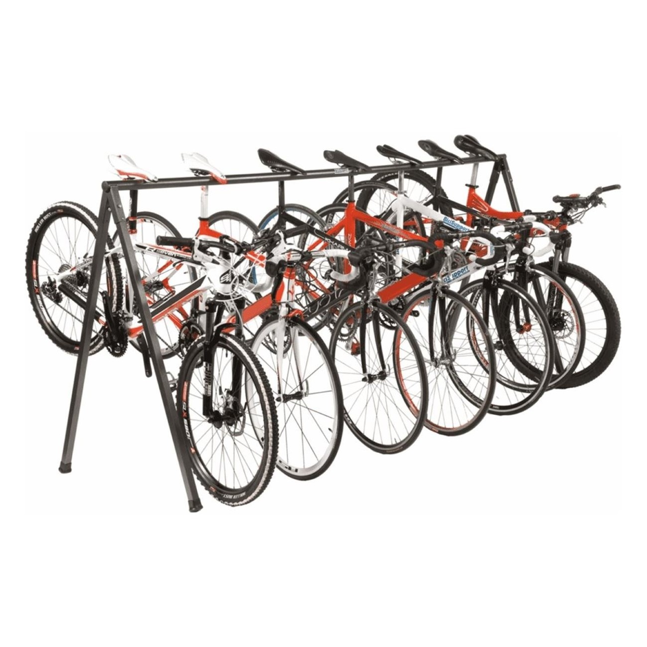 Soporte de Bicicletas de Suelo Extensible y Plegable, 8-10 Plazas, 2,80m - 2