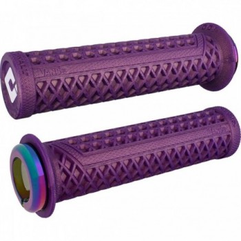 Odi Vans V2.1 Lock-On Iridescent Purple Grips with Oilslick Clamps 135mm - Limited Edition - 1