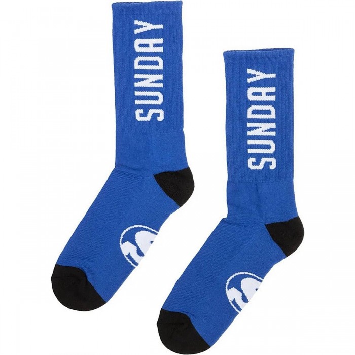 Sunday Strength Crew Socks Blue/White - Comfort & Style in Acrylic Fiber, Size 40-46 EU - 1