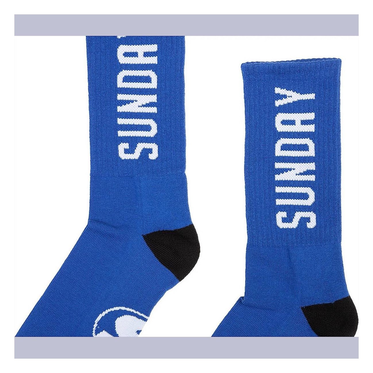 Sunday Strength Crew Socks Blue/White - Comfort & Style in Acrylic Fiber, Size 40-46 EU - 2