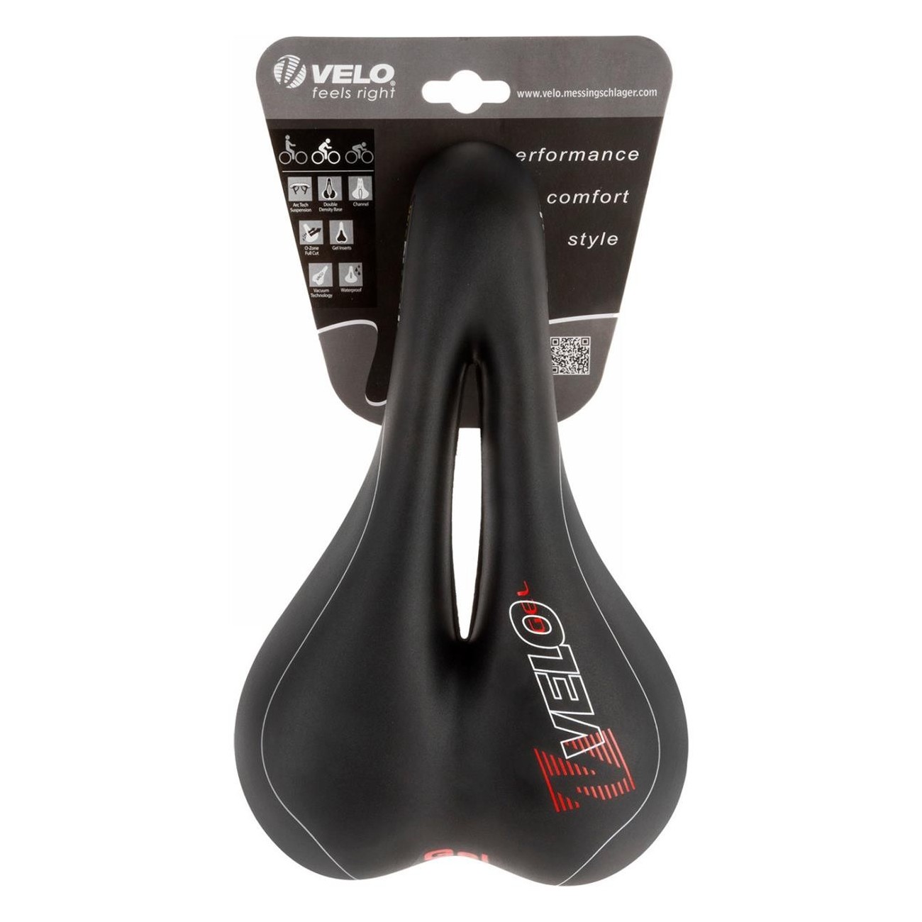 Sella VELO Vacu 267x168 mm Nero Opaco con Telaio in Acciaio e Inserto in Gel, Senza Morsetto - 4 - Selle - 4015493250906