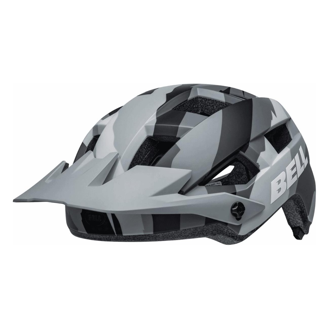 Spark 2 Helmet Gray/Camo with Adjustable Visor, Size 50-57 cm, Ventilated Design - 2