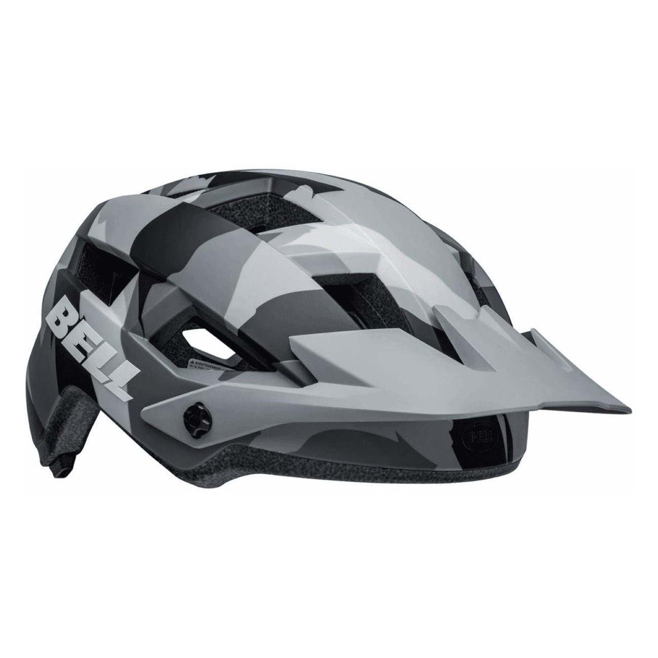 Spark 2 Helmet Gray/Camo with Adjustable Visor, Size 50-57 cm, Ventilated Design - 3