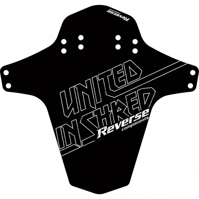 Guardabarros Reverse Mudfender United in Shred - Protección delantera y trasera, Negro y Blanco, 267x251 mm - 1