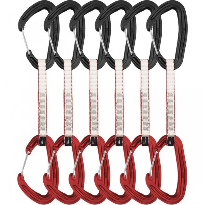 Set of 6 Alpha Wire 12cm Quickdraws for Traditional Climbing - Lightweight, Versatile and Reliable, Total Weight 474g - 1