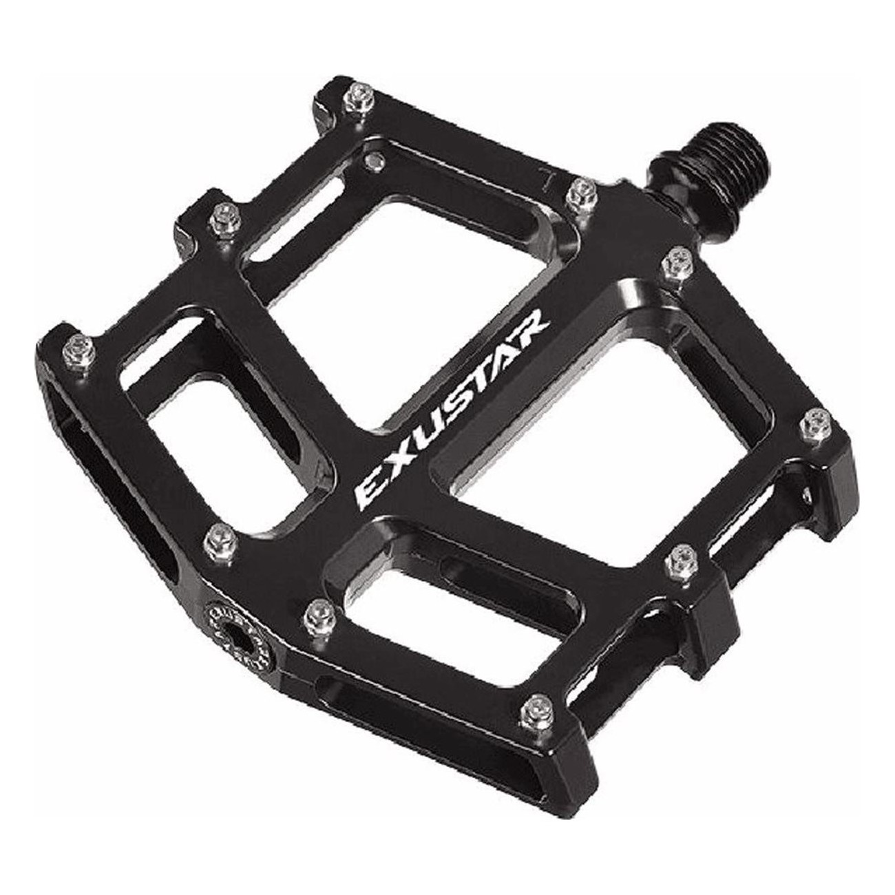 EXUSTAR MTB Pedale E-PB73 Aluminium Schwarz FLAT 117x114mm, 460g - 1