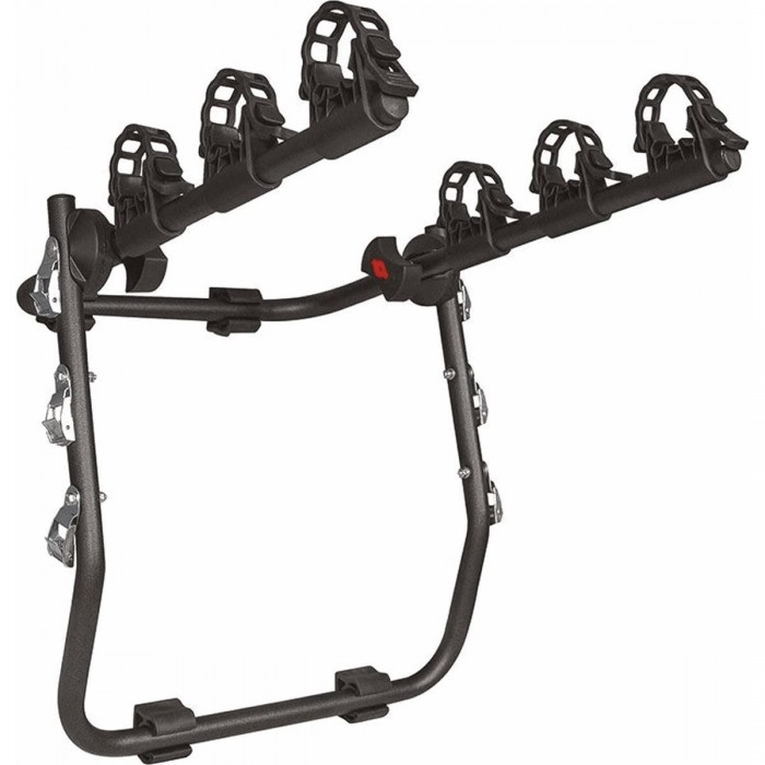 Mistral Rear Bike Rack for 3 Bikes in Silver Steel with Menabo Straps, 45kg Capacity - 1