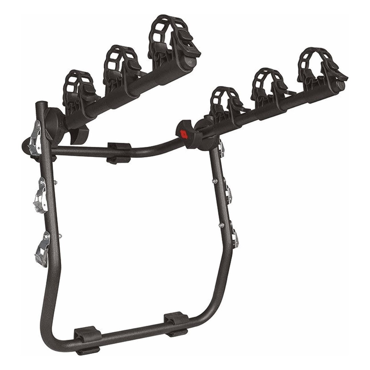 Mistral Rear Bike Rack for 3 Bikes in Silver Steel with Menabo Straps, 45kg Capacity - 1