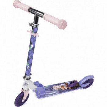 Patinete Infantil Frozen II Plegable de Aluminio Morado con Manillar Ajustable - 1