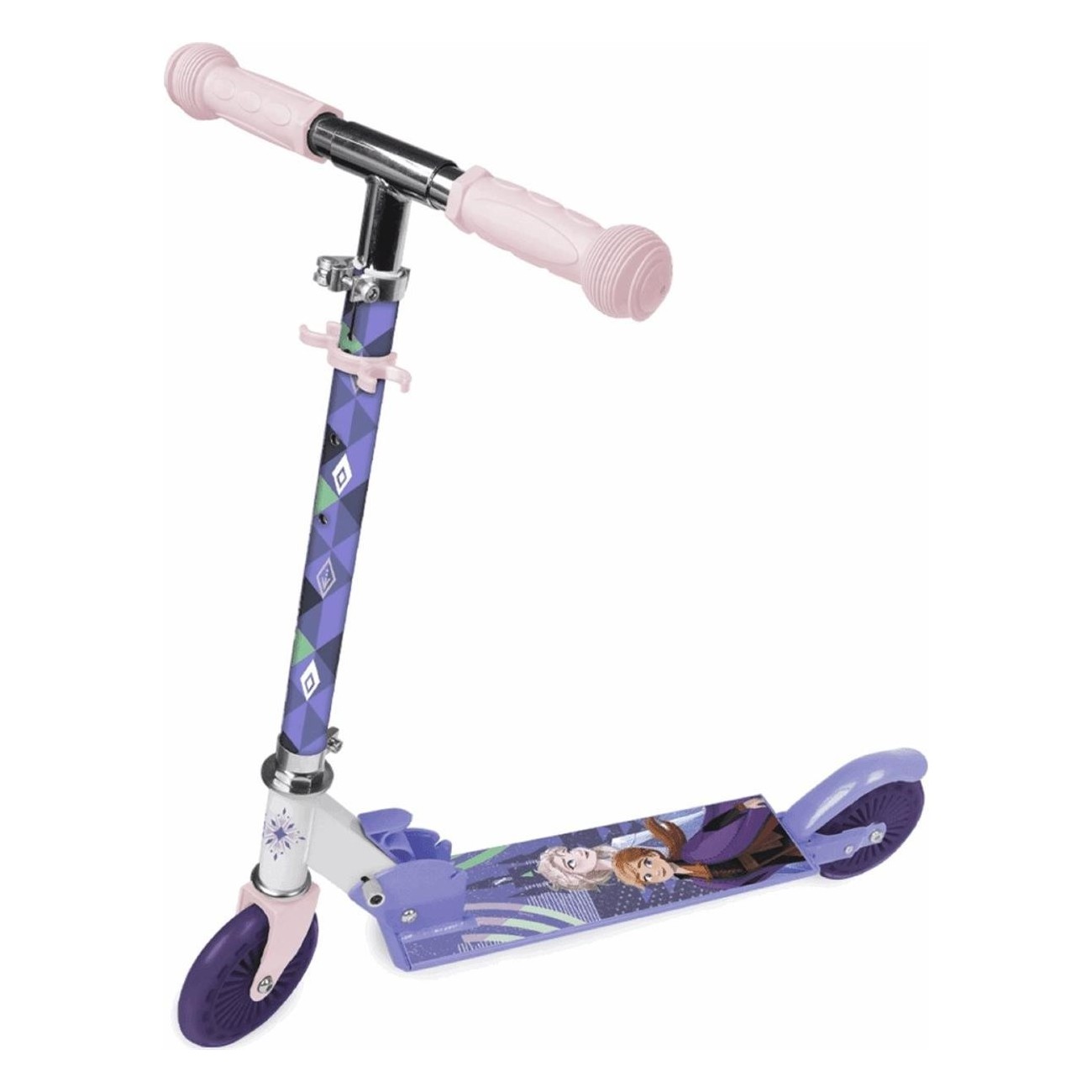 Patinete Infantil Frozen II Plegable de Aluminio Morado con Manillar Ajustable - 1