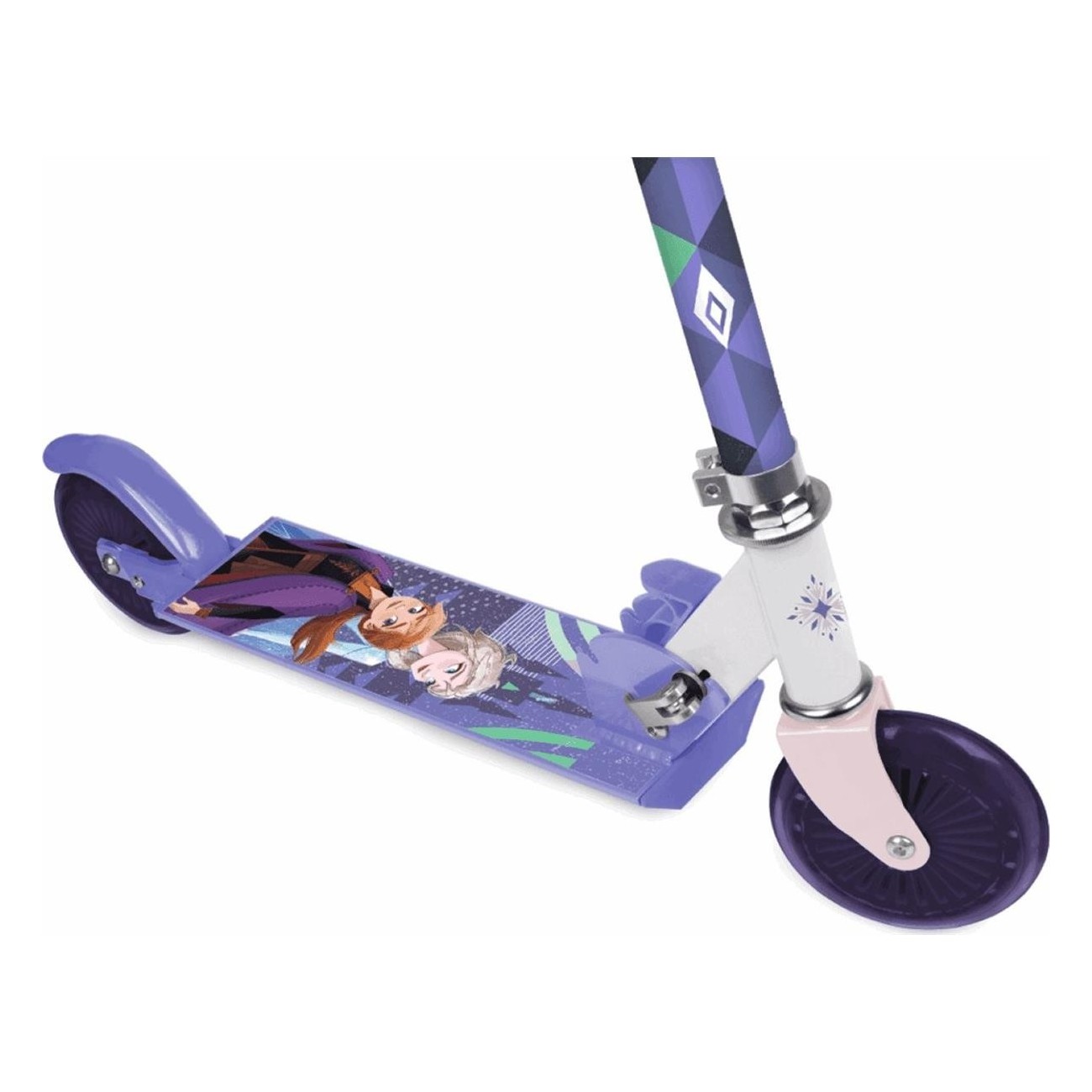 Kinderroller Frozen II Klappbar aus Aluminium Lila mit verstellbarem Lenker, 50kg - 2