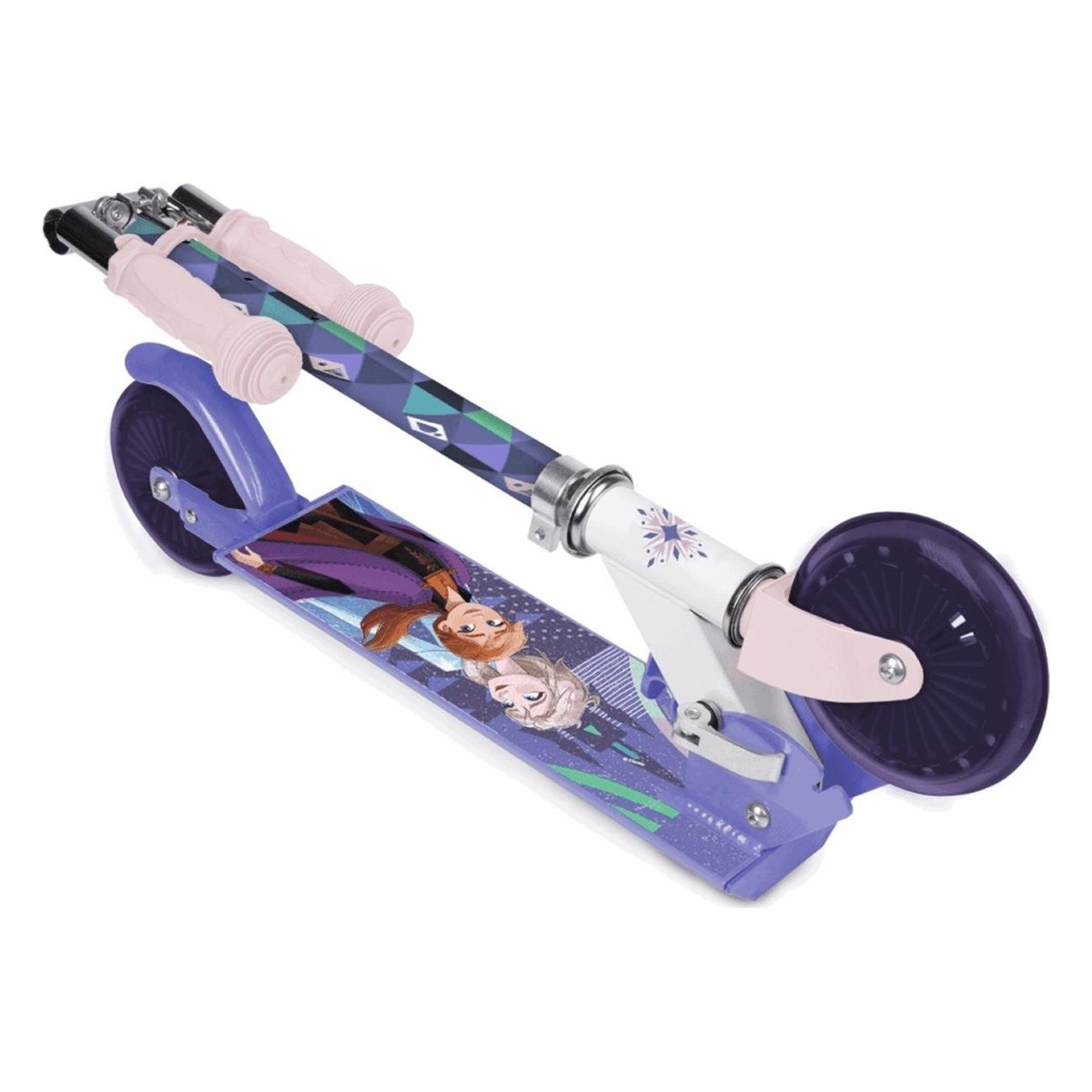 Kinderroller Frozen II Klappbar aus Aluminium Lila mit verstellbarem Lenker, 50kg - 3