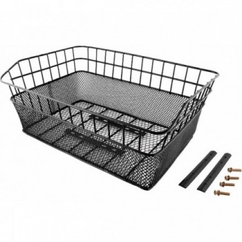 Maxi Rear Basket 45x30x18 cm in Black Steel with MVTEK Mounting Kit - 1