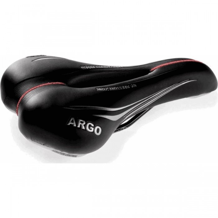 Sella Citybike Argo Nero con Foro, Pelle Sintetica, 280x160 mm, 350g, Comfort e Stile - 1 - Selle - 8051772124571