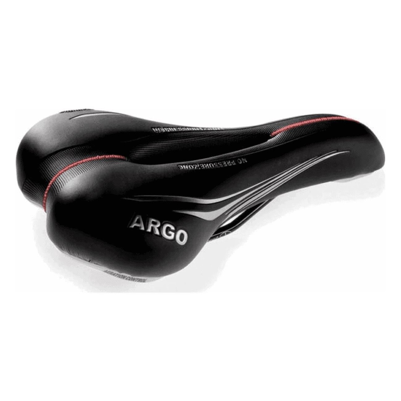 Citybike Saddle Argo Black with Hole, Synthetic Leather, 280x160 mm, 350g - 1