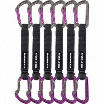 Set aus 6 Tech-Table Quickdraws Karabiner 18 cm, Lila - Leicht und Praktisch für Sportklettern - 1