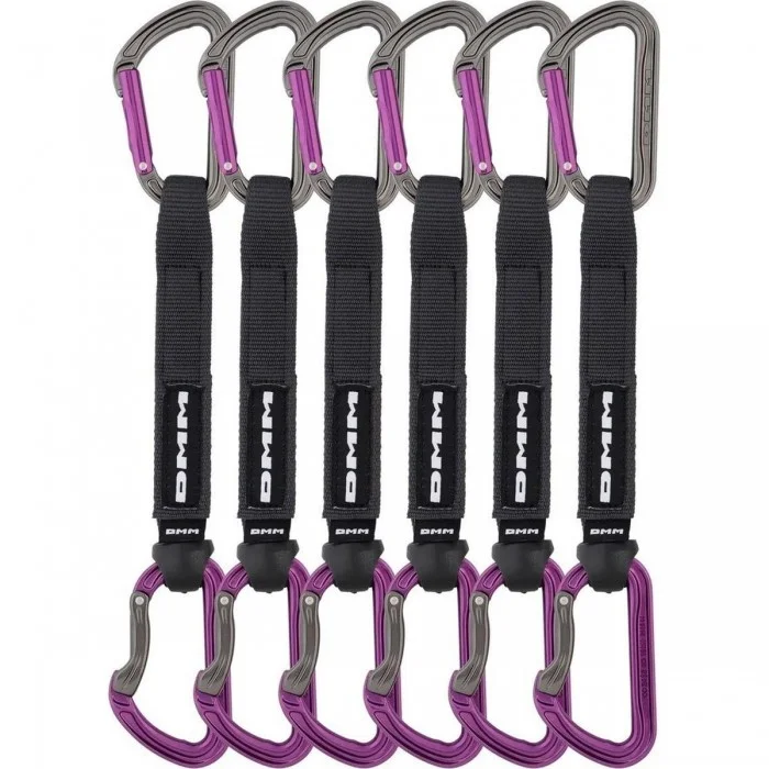 Set of 6 Tech-Table Quickdraws 18 cm, Purple - Lightweight for Climbing - 1