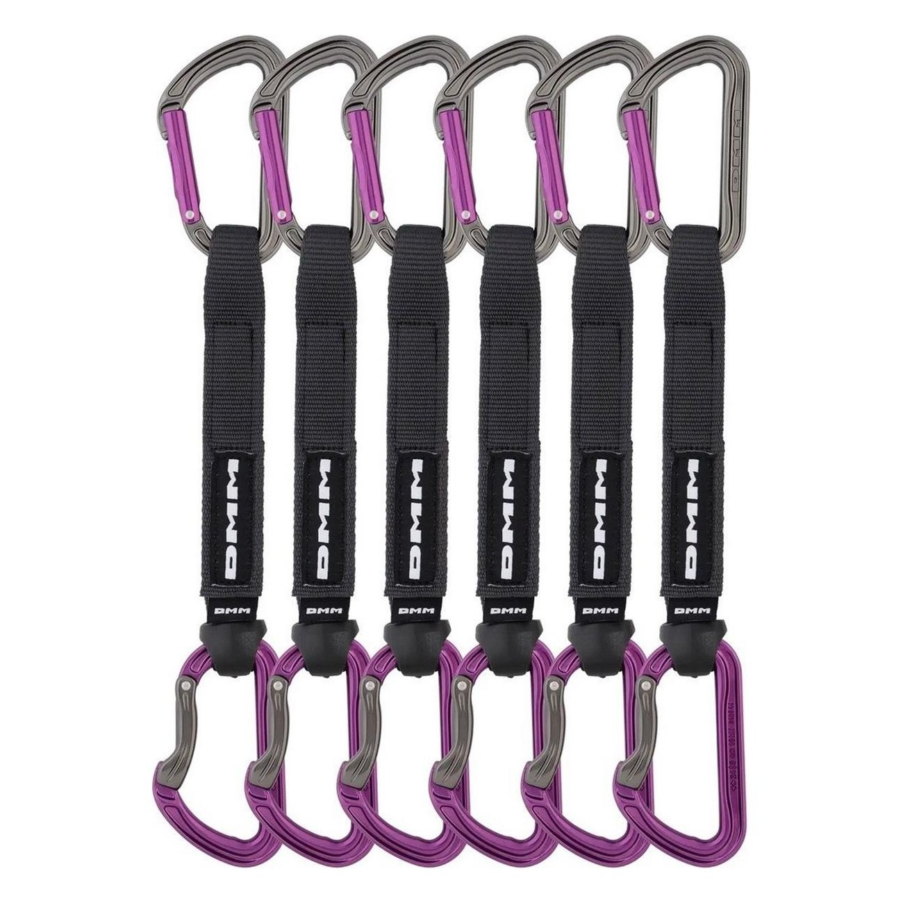 Set aus 6 Tech-Table Quickdraws Karabiner 18 cm, Lila - Leicht und Praktisch für Sportklettern - 1