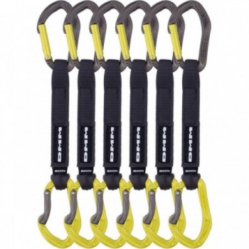 Set aus 6 Alpha Sport Karabinern 18cm Lime für Sportklettern - Sicherer Halt und Einfacher Anschluss - 1