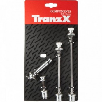 Set Antifurto Sgancio Rapido Tranz X Argento - Protezione per Ruota e Sella - 6 - Quick release - 4015493320128