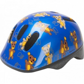 Casco per Bambini Ventura Kid-X-S Orsetto Blu, Taglia XS (46-52 cm) - Sicurezza e Comfort con Protezione Antizanzare e Visiera I