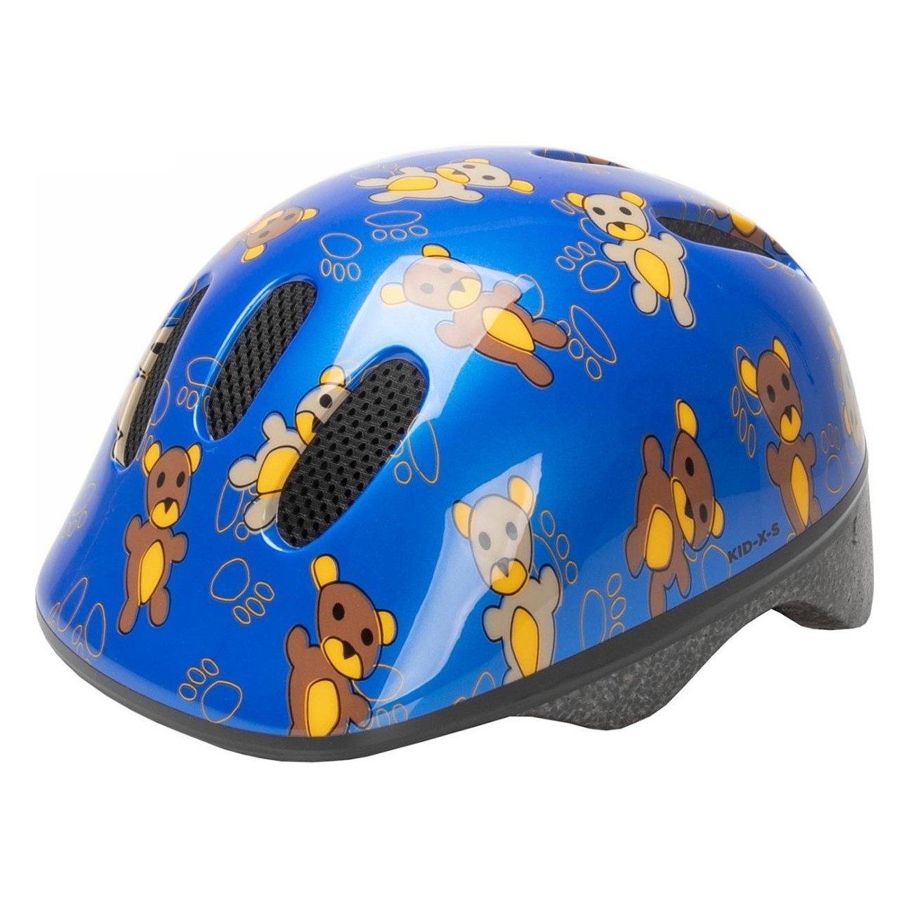 Casco per Bambini Ventura Kid-X-S Orsetto Blu, Taglia XS (46-52 cm) - Sicurezza e Comfort con Protezione Antizanzare e Visiera I