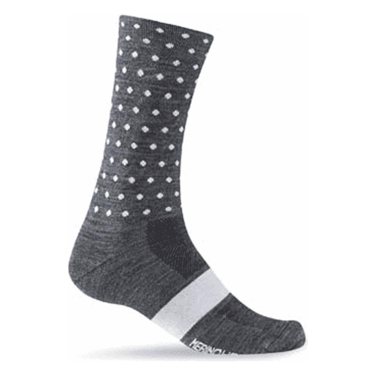 Merino Wool Socks Anthracite with White Dots - Size 43-45, Ideal for Cyclists - 1