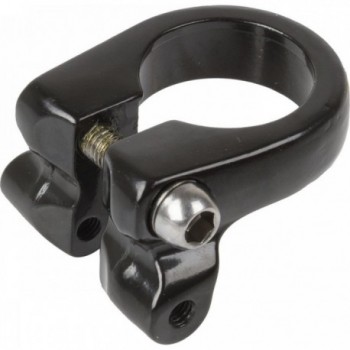 Collier de selle en aluminium noir 34,9 mm avec vis M6 et œillets filetés - 1