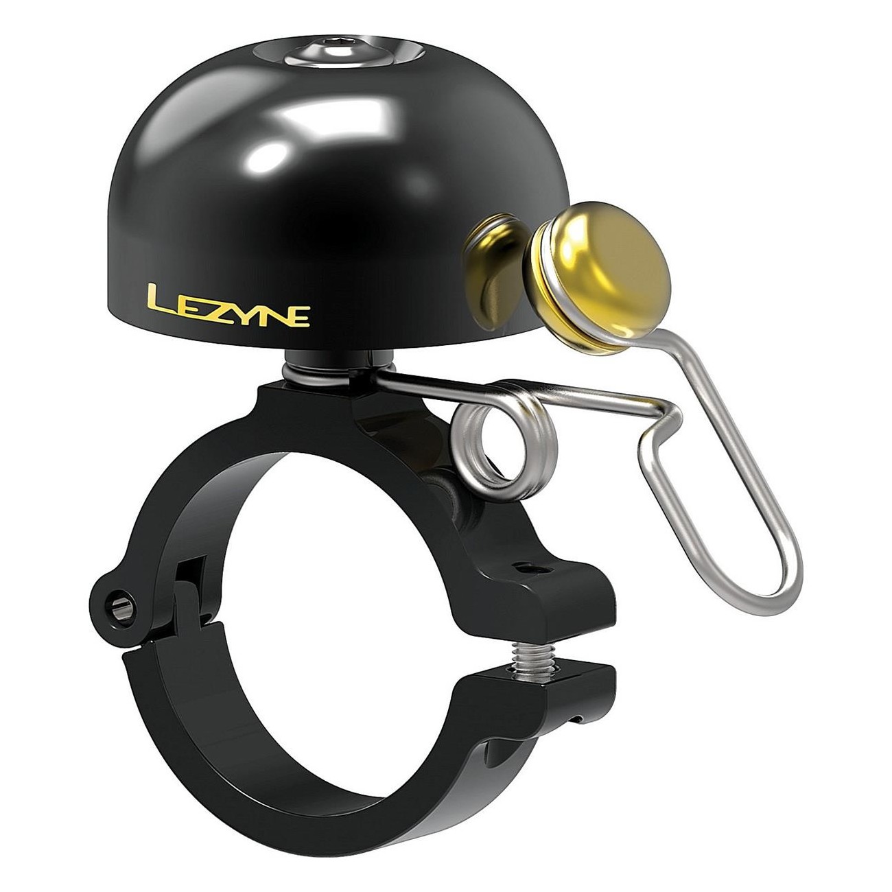 Lezyne Classic Fahrradglocke aus schwarzem Messing - Klarer, markanter Klang - 1