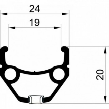 Jante en aluminium Dragon L-719 26' 559x19mm 32 trous noir anodisé - 2