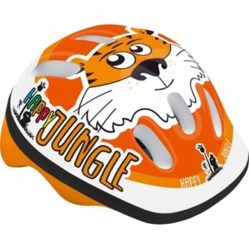 Casco Bimbo Happy Jungle Tigre Arancio XS 44-48cm - Sicurezza e Comfort EN1078 PPE MVTEK - 1 - Caschi - 8005586209757