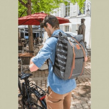 Mochila de Bicicleta Zéfal Urban 27L Gris Impermeable en RPET Reciclado - 4