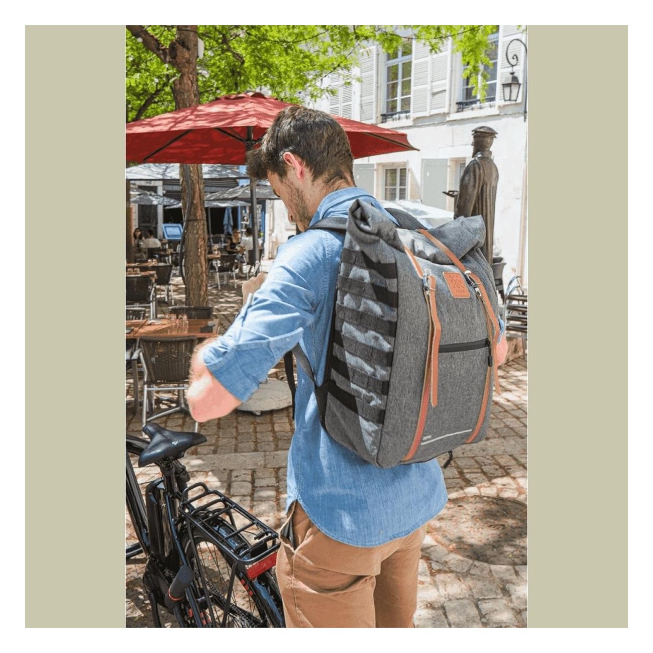 Mochila de Bicicleta Zéfal Urban 27L Gris Impermeable en RPET Reciclado - 4