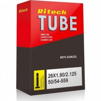 Cámara de Aire Ritech 26x1.90/2.125 con Válvula Auto 29mm - Estándar para Bicicletas - 1