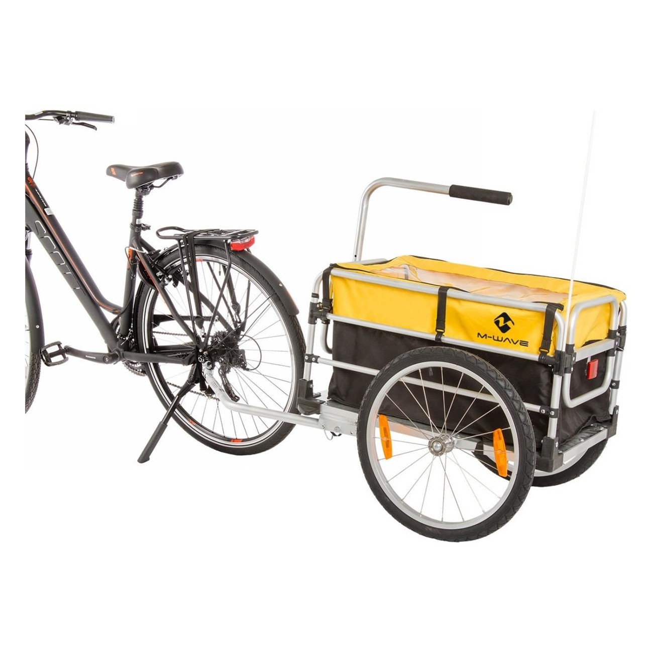 M-Wave Stalwart Carry Fold 1 Silver Folding Bike Trailer, 45kg Capacity, 20' Wheels - 3