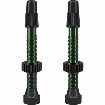 Green 46mm Presta Tubeless TCS Aluminum Valves - Pack of 2 - 1