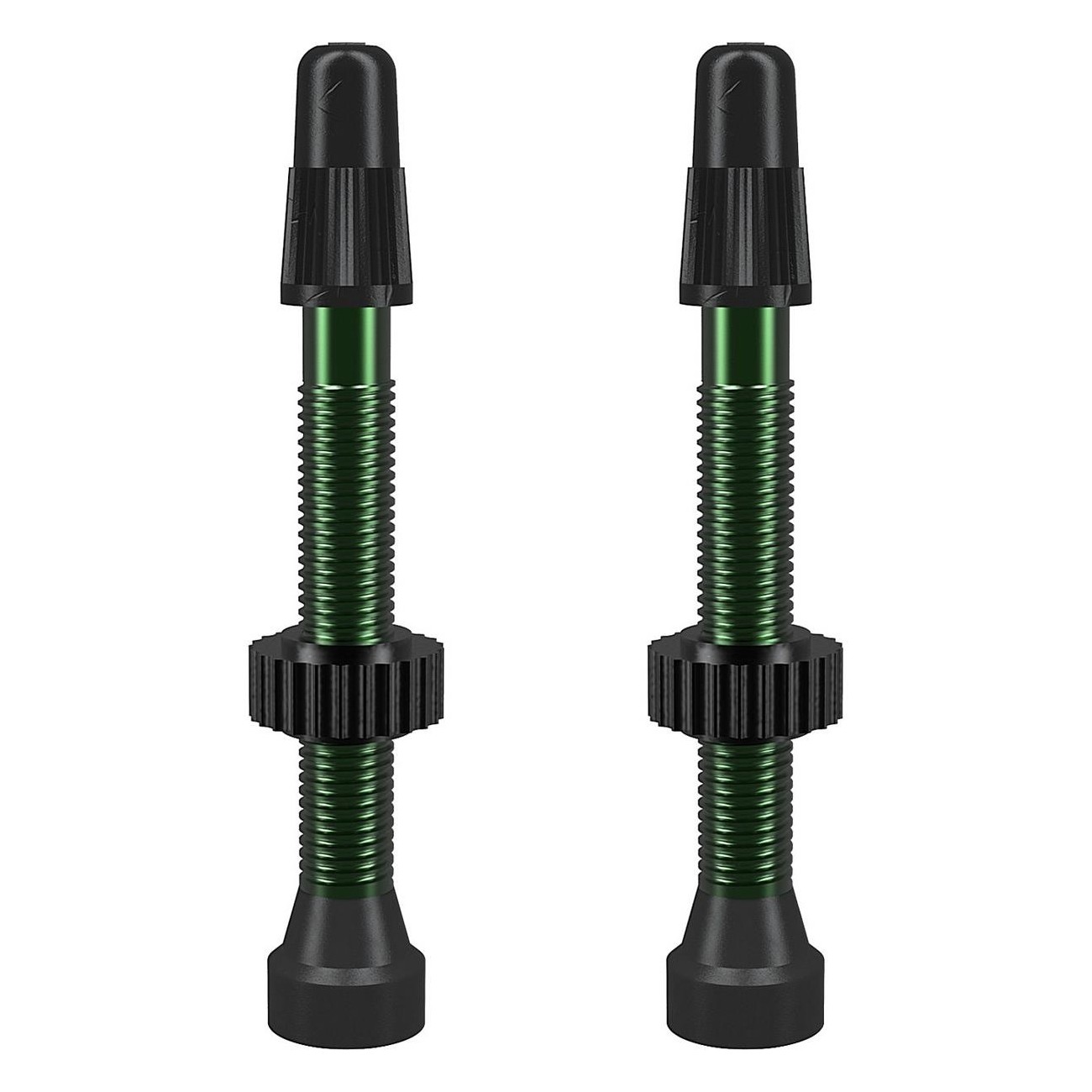 Green 46mm Presta Tubeless TCS Aluminum Valves - Pack of 2 - 1