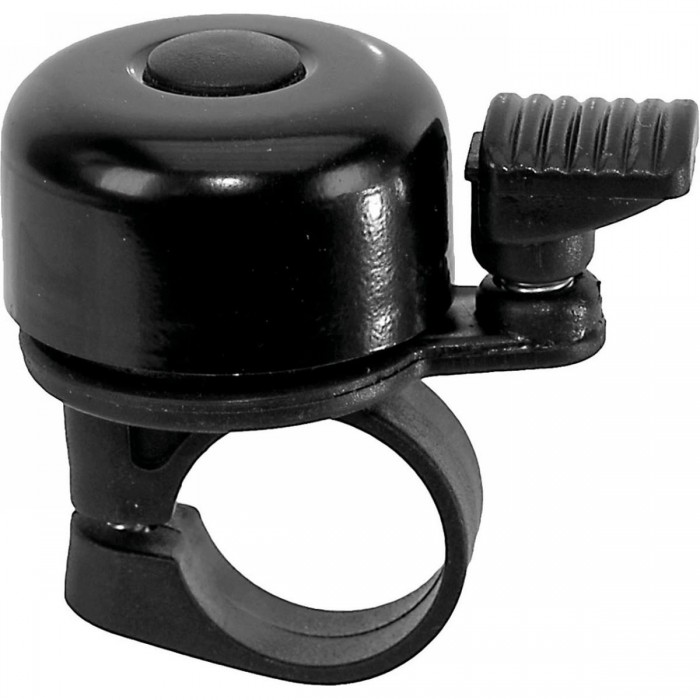 Mini Black Steel Bicycle Bell 34.5 mm with Self-Tapping Screw - 1