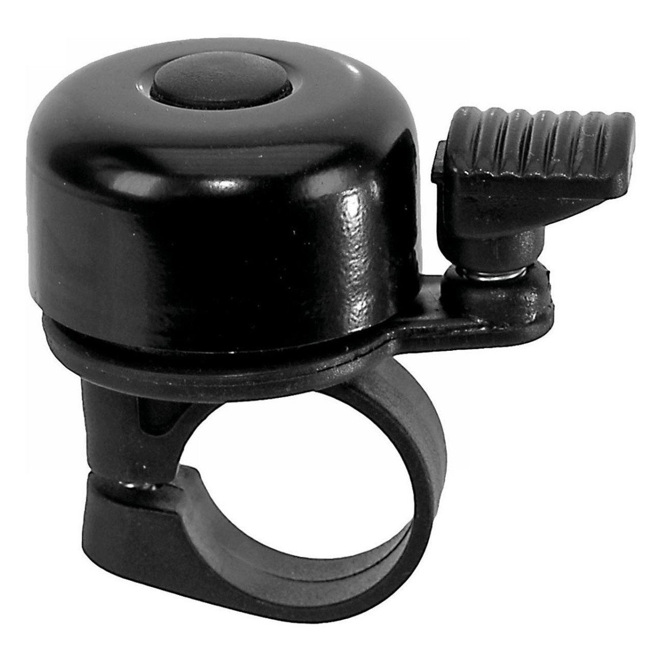 Mini Black Steel Bicycle Bell 34.5 mm with Self-Tapping Screw - 1