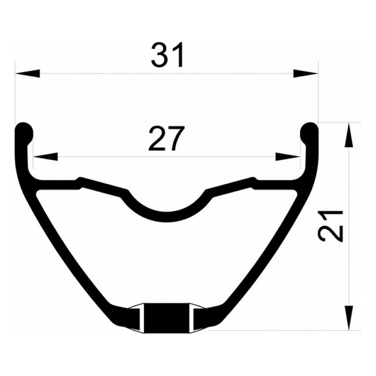 Cerchio Enduro Remerx RX 2027 29' Nero 622x27mm 32 Fori FV con Occhielli Singoli - 2 - Cerchi - 