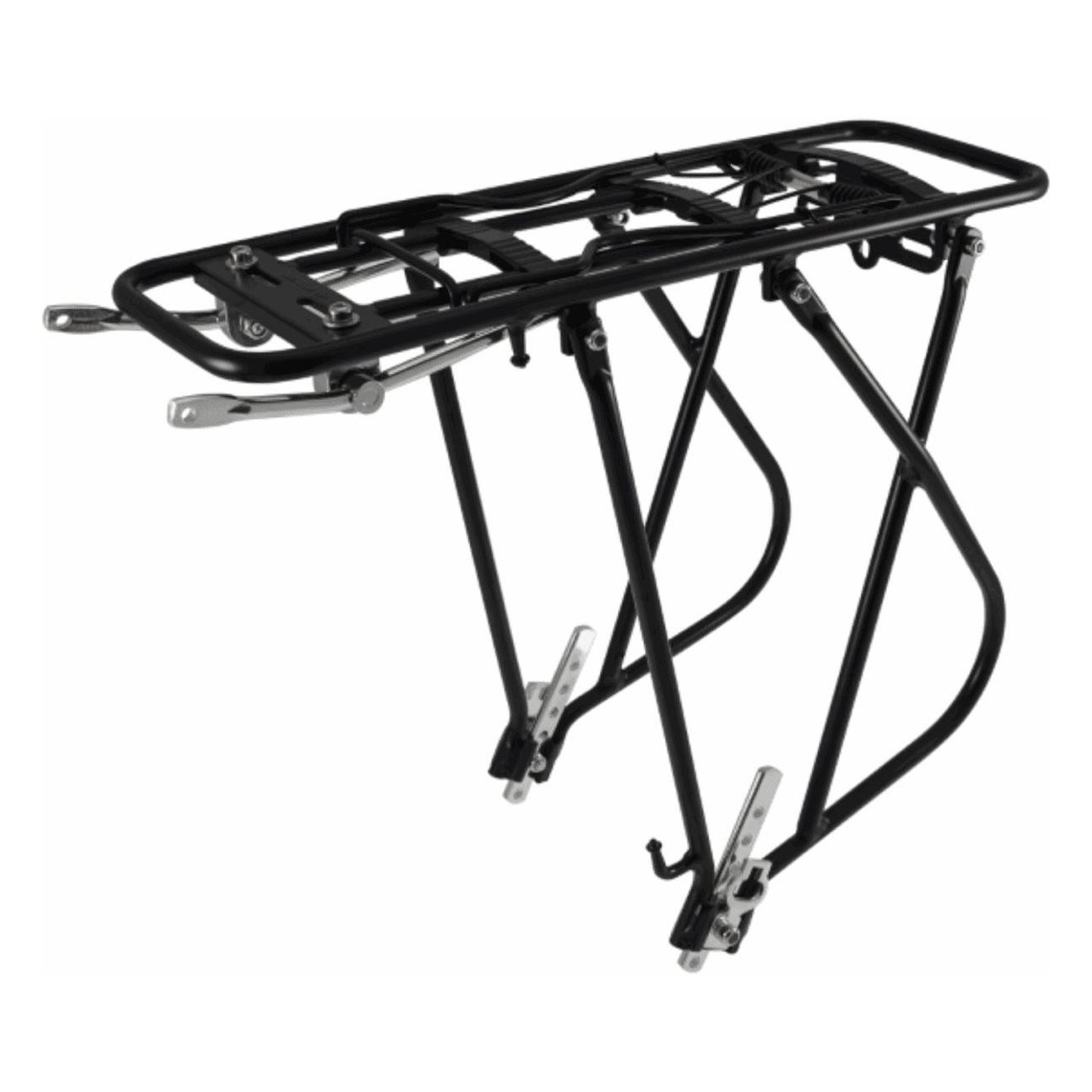 Hinterradgepäckträger aus schwarzem Aluminium für Fahrräder 26'-28', 25 kg - 1