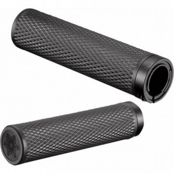 Supacaz Diamond 34mm Rubber Grips with Black Aluminum Lockring - 1