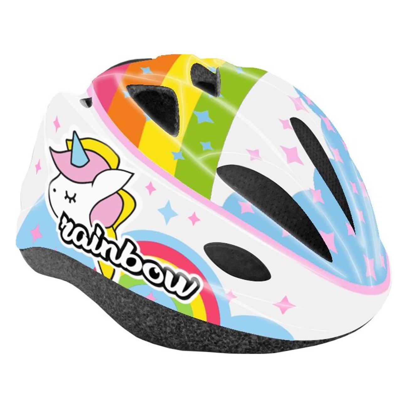 Casco Junior Rainbow Blanco 52/56cm con Molding Tech y 12 Ventilaciones - 1