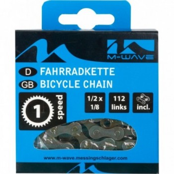 M-Wave Singlespeed Bicycle Chain 1/2x1/8, 112 Links, Brown, 1 Speed - 2