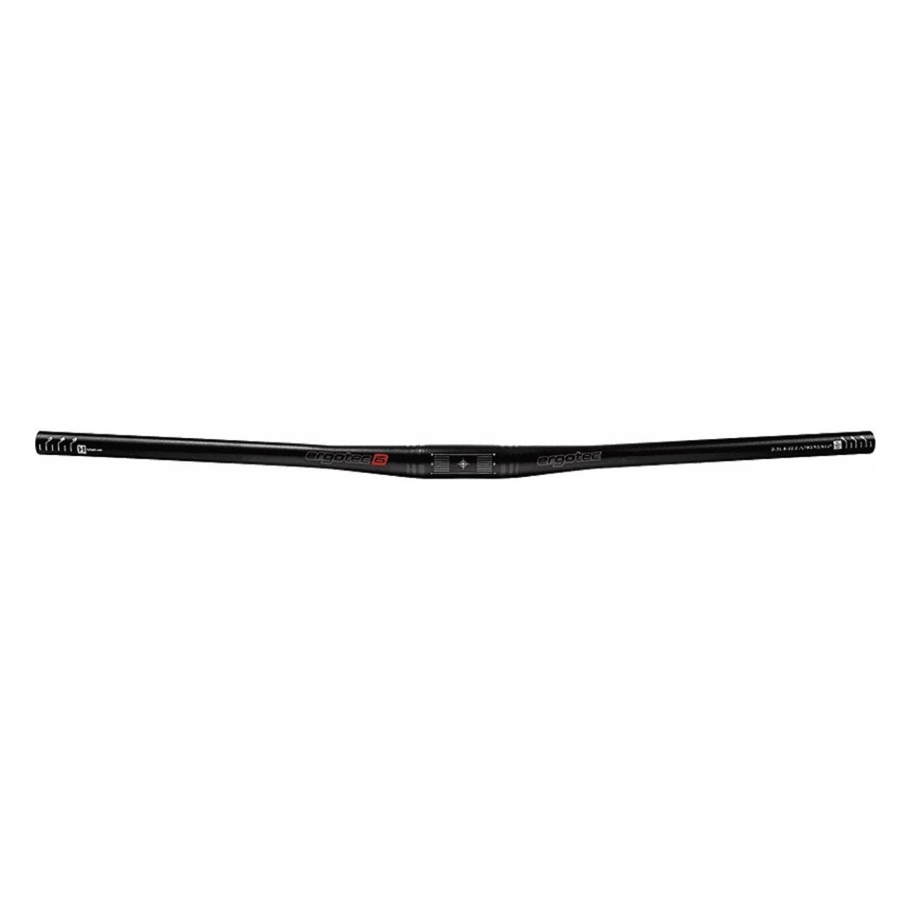 MTB Flat Handlebar in AL6061 T6 Aluminum, 780mm, 31.8mm, Black, 12° Angle - 1