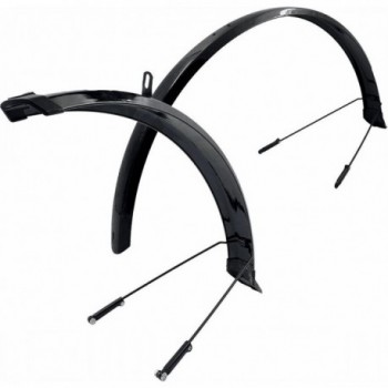 Guardabarros MVTEK para City Bike 26x53mm en Plástico Negro con Montaje Rápido, Par - 1