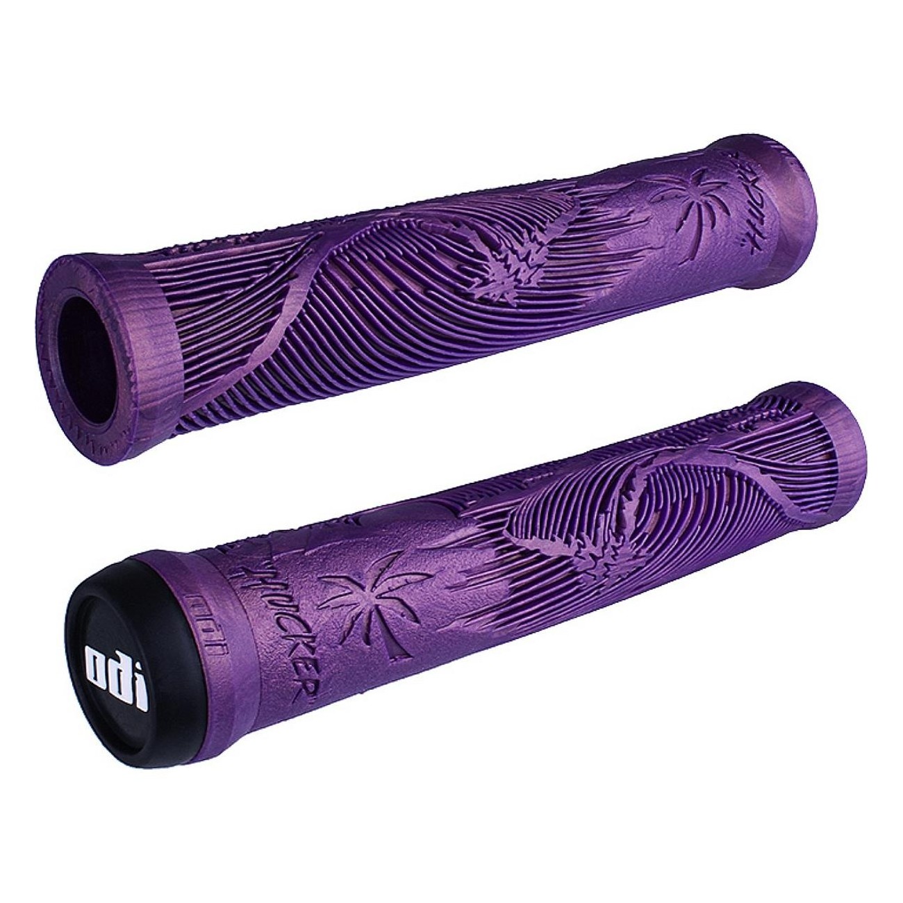 Odi Hucker Signature Grips 160mm Flangeless - Purple Iridescent, Unique Design for BMX - 1